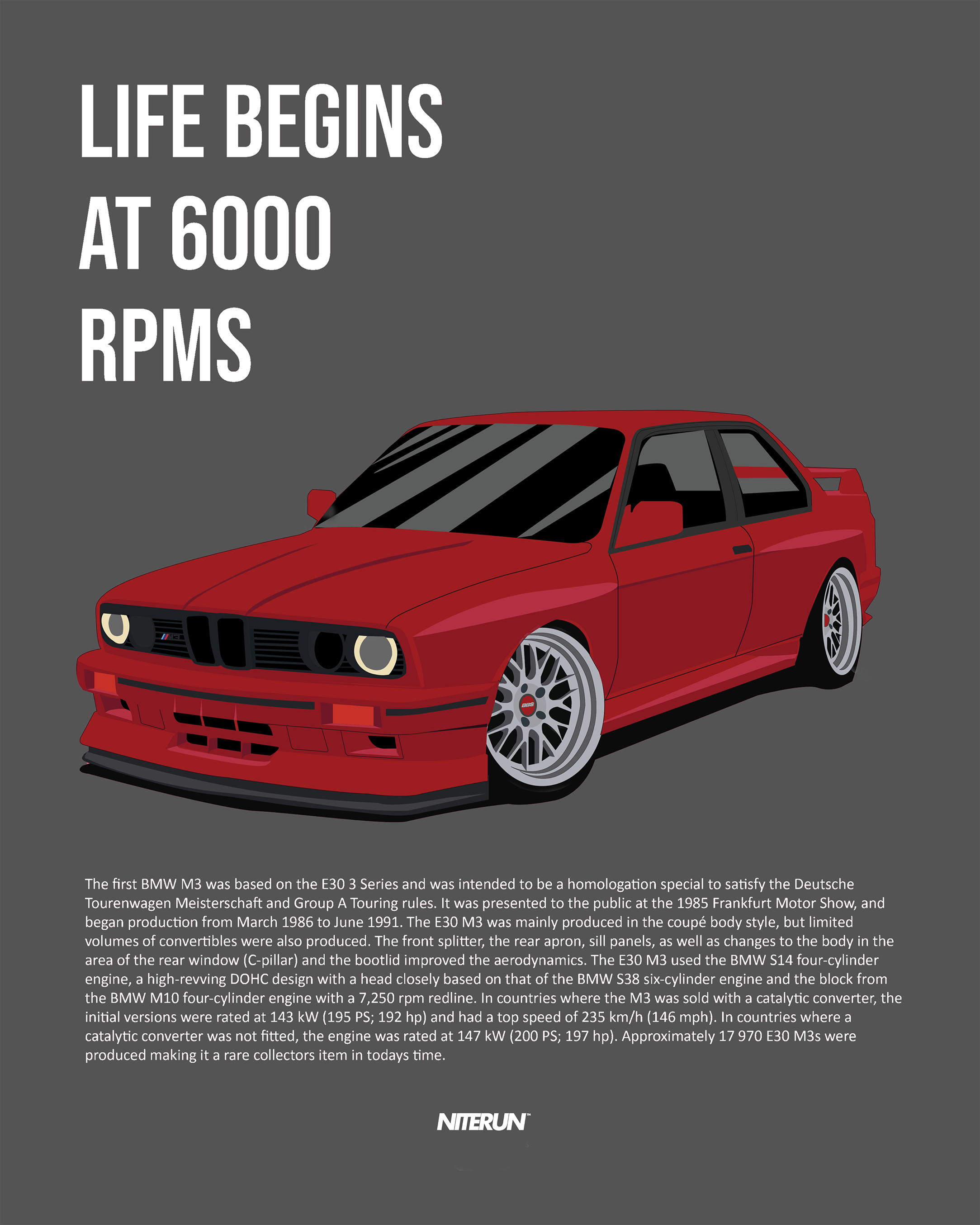 E30 M3 - Framed Poster