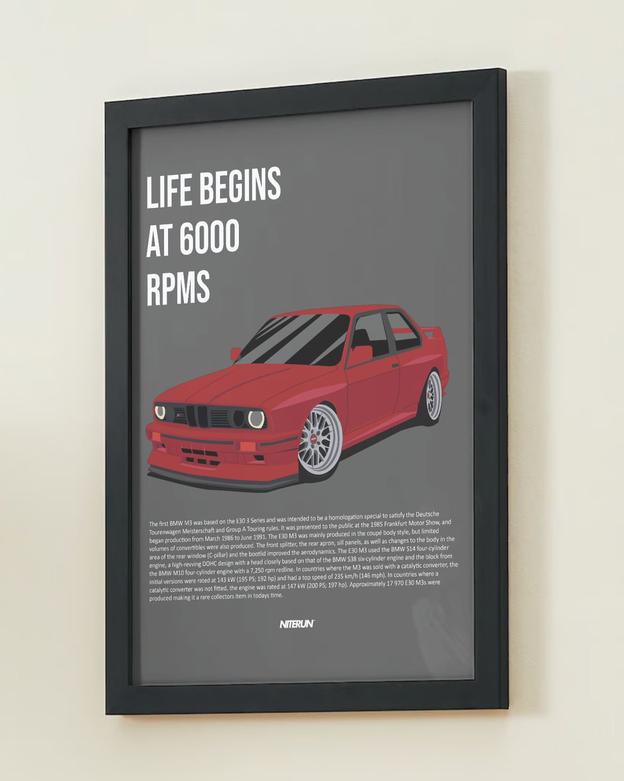 E30 M3 - Framed Poster